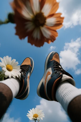 Dynamic Skyward Perspective style reference image — high-contrast natural light