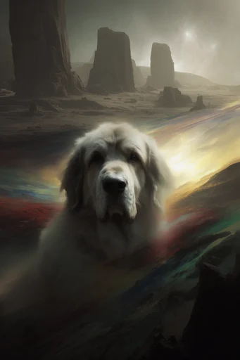 Monolithic Atmospheric Romanticism style reference image — volumetric light rays
