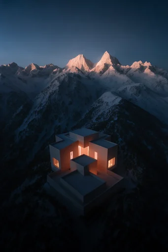 Nocturnal Aerial Minimalism style reference image — top-down aerial drone photography