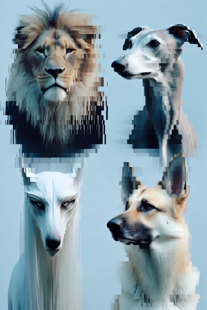 Surreal Digital Disintegration style AI image example 3