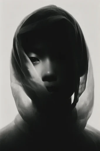 Minimalist Noir Monochrome style reference image — avant-garde composition