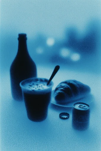 Luminous Nocturnal Grain style reference image — heavy film grain