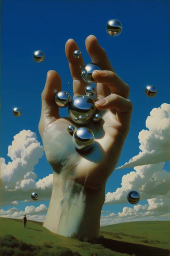 Retro-Futurist Surreal Dreamscapes style reference image — magical realism