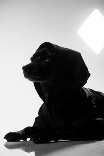 Monochromatic Sculptural Noir style reference image — avant-garde noir