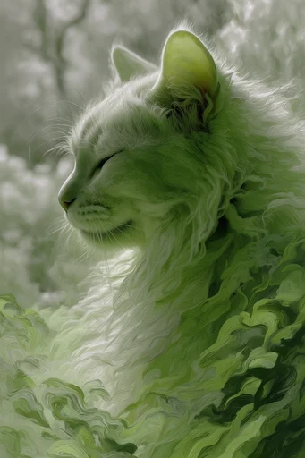 Monochromatic Verdant Surrealism style reference image — tactile oil paint