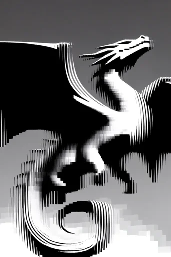 Monochrome Glitch Brutalism style reference image — halftone patterns
