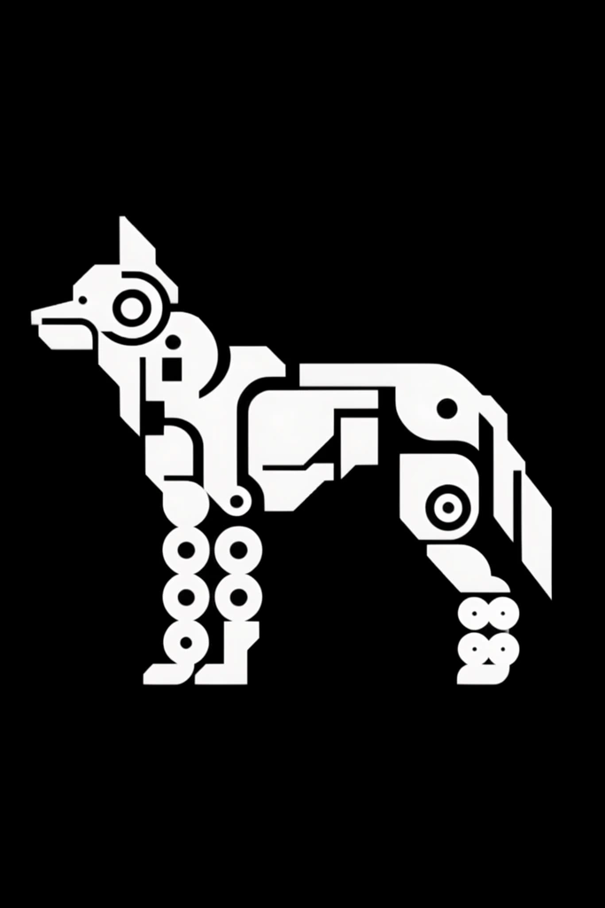 Monochrome Glitch Brutalism style AI image example 3
