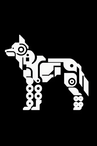Monochrome Glitch Brutalism style AI image example 3