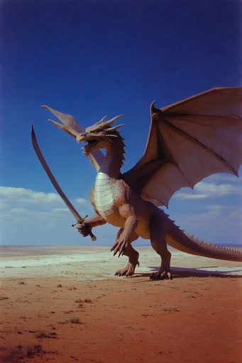 Analog Desert Surrealism style reference image — harsh sunlight and sharp shadows