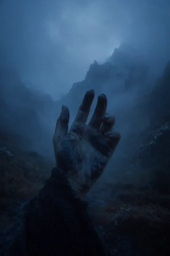 Atmospheric Nordic Gothic style reference image — dense fog and mist