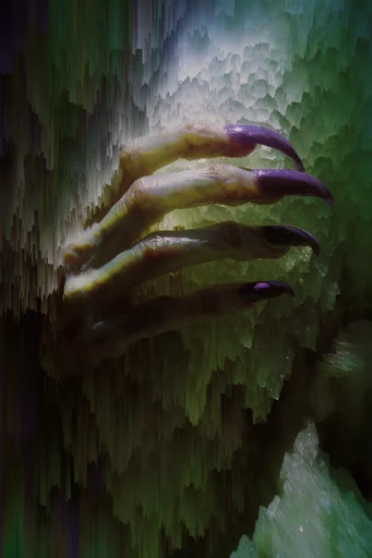 Digital Chlorophyll Glitch style reference image — pixel sorting