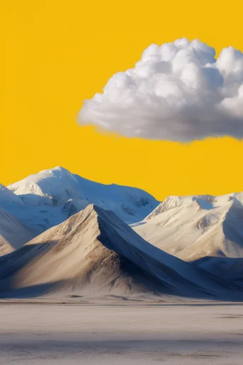 Amber Surrealist Noir style reference image — saturated yellow background