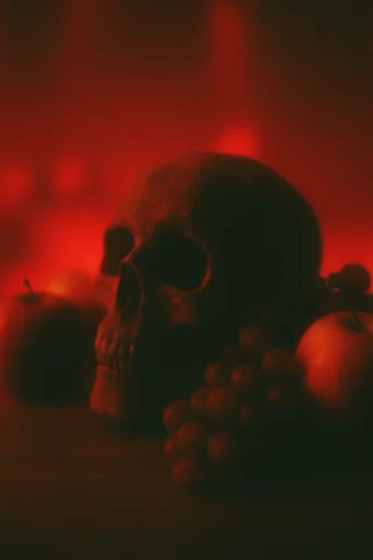 Crimson Kinetic Noir style reference image — motion blur