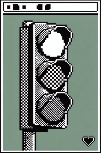 Retro Digital Dither style reference image — CRT scanlines