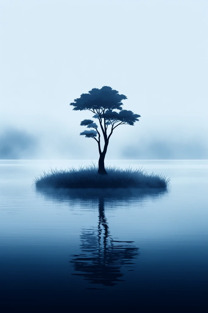 Atmospheric Monochromatic Minimalism style AI image example 2