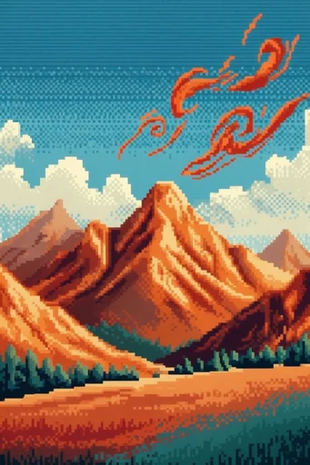 Retro-Digital Mythic Impressionism style reference image — mythological motifs
