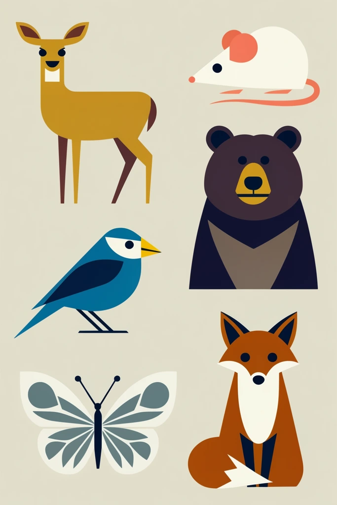 Mid-Century Graphic Minimalism style AI image example 3