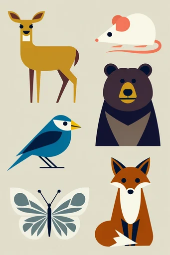 Mid-Century Graphic Minimalism style AI image example 3