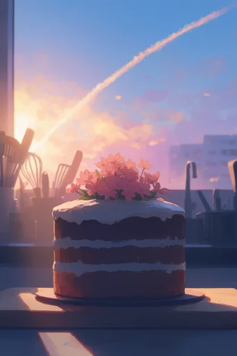 Nostalgic Twilight Anime style reference image — golden hour lighting