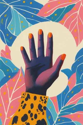 Vibrant Fauvist Folk style reference image — stylized animal illustration
