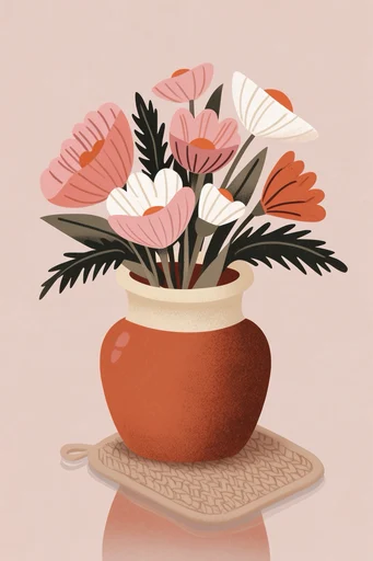 Textured Modern Illustration style reference image — minimalist graphic art
