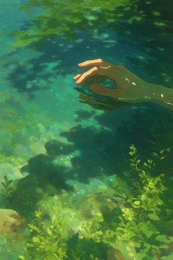 Luminous Solarpunk Sanctuary style reference image — lush emerald foliage