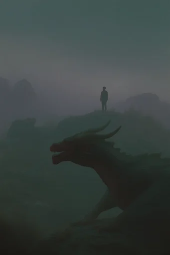 Atmospheric Cyan Solitude style reference image — minimalist composition
