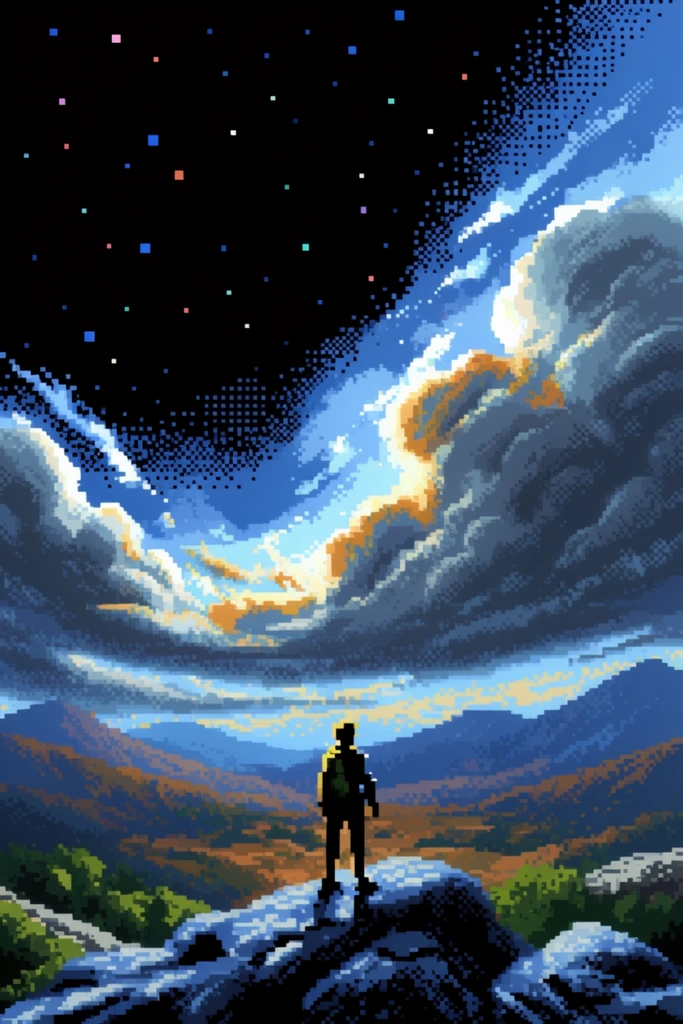 Neon Retro Pixel-Cosmos style AI image example 2