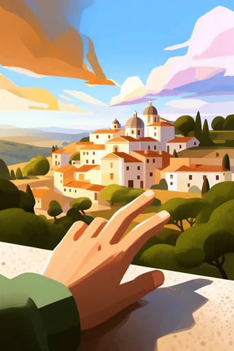 Geometric Impressionist Landscapes style reference image — sharp color blocking