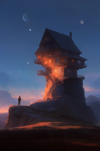 Celestial Solitude Landscapes style AI image example 4