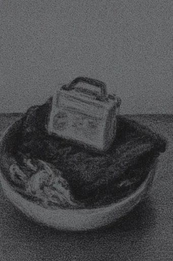 Gritty Monochromatic Noir style reference image — high-contrast monochrome