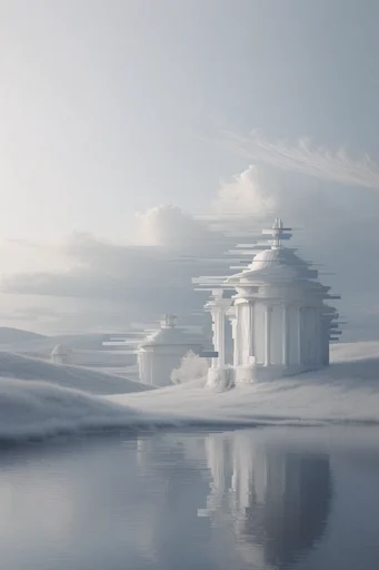 Ethereal Monochromatic Erosion style AI image example 2