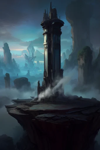 Monolithic Atmospheric Dystopia style reference image — cinematic wide-angle