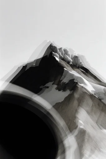 Fragmented Monochromatic Noir style reference image — high-contrast black and white