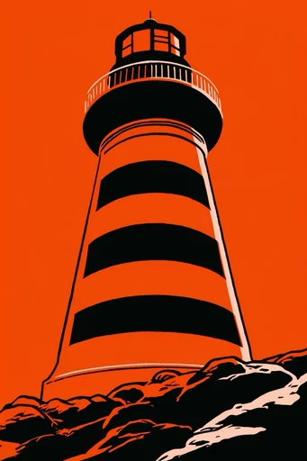 High-Contrast Graphic Minimalist style reference image — mid-century screenprint aesthetic