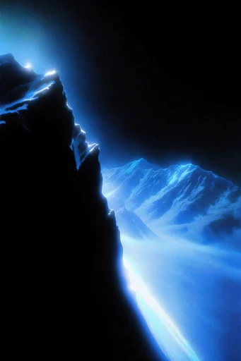 Luminous Cyan Nocturne style reference image — bioluminescent cyan glow