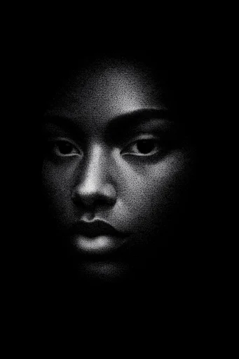 Luminous Pointillist Noir style reference image — chiaroscuro