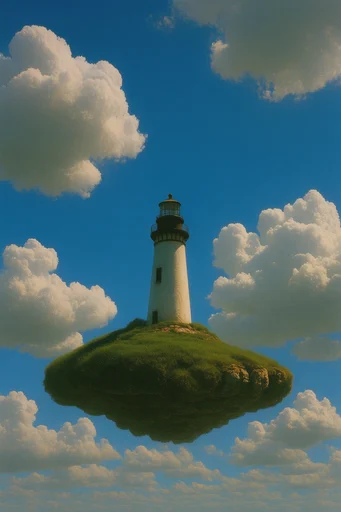 Surreal Liminal Pastoralism style reference image — early 3D render style