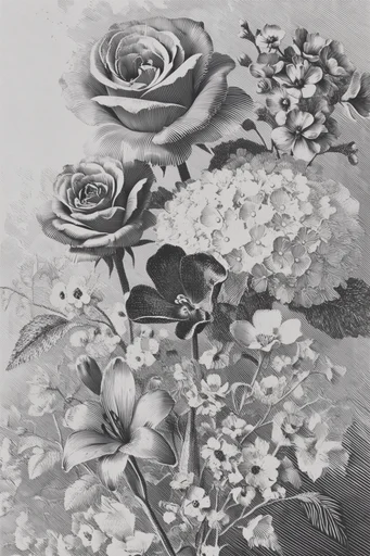 Monochrome Engraving Revival style reference image — stippled texture