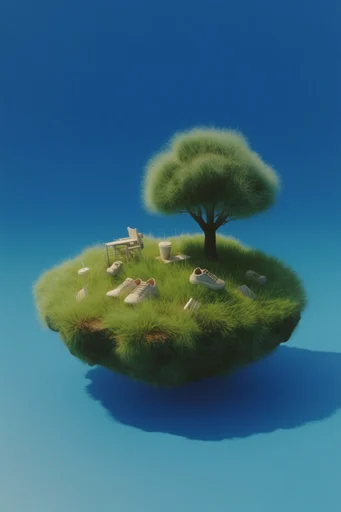 Hyperreal Digital Dreamscapes style reference image — miniature world diorama