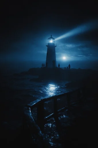 Luminous Cobalt Nocturne style reference image — hazy atmospheric film grain