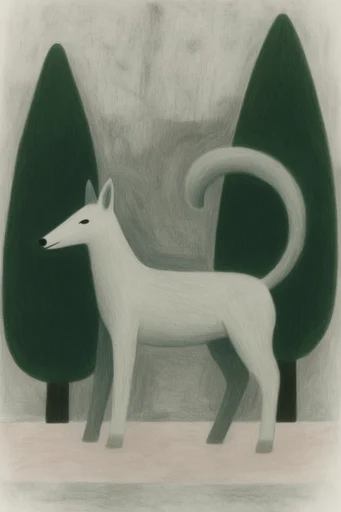 Textured Minimalist Folk style AI image example 3