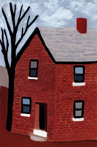Textured Naive Folk style AI image example 4