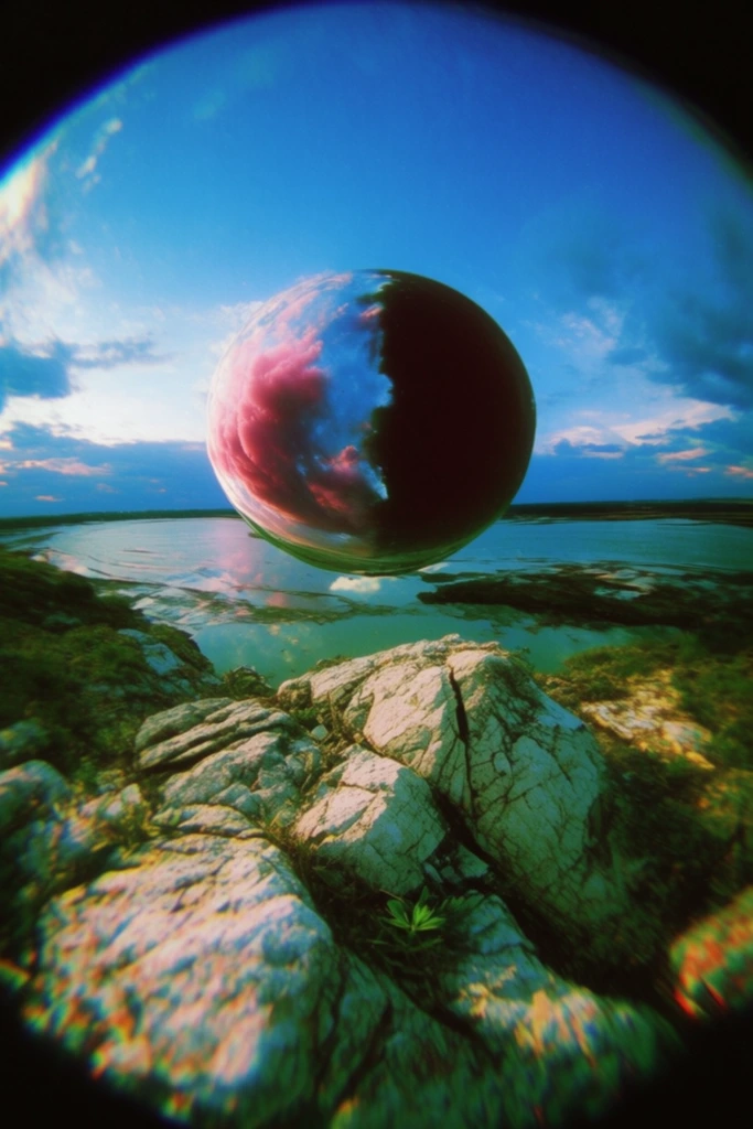 Distorted Neon Nostalgia style AI image example 2