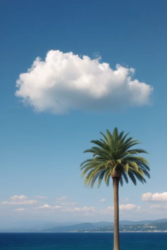 Surreal Celestial Dreamscapes style reference image — vibrant cerulean sky