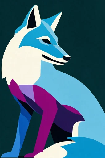 Mid-Century Vector Travelogue style reference image — bold color blocking