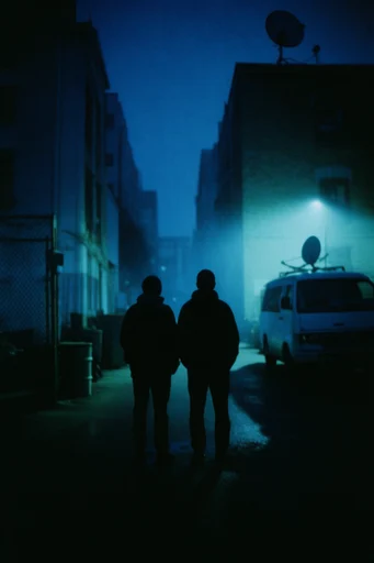 Nocturnal Cyan Noir style reference image — monochromatic cyan and teal