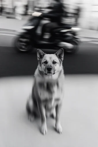 Kinetic Urban Impressionism style reference image — sharp subject focus