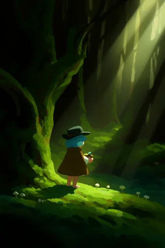 Luminous Forest Mystery moodboard — generate AI images in this style