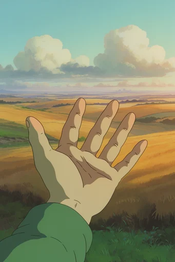Nostalgic Pastoral Fantasy style reference image — warm golden hour lighting